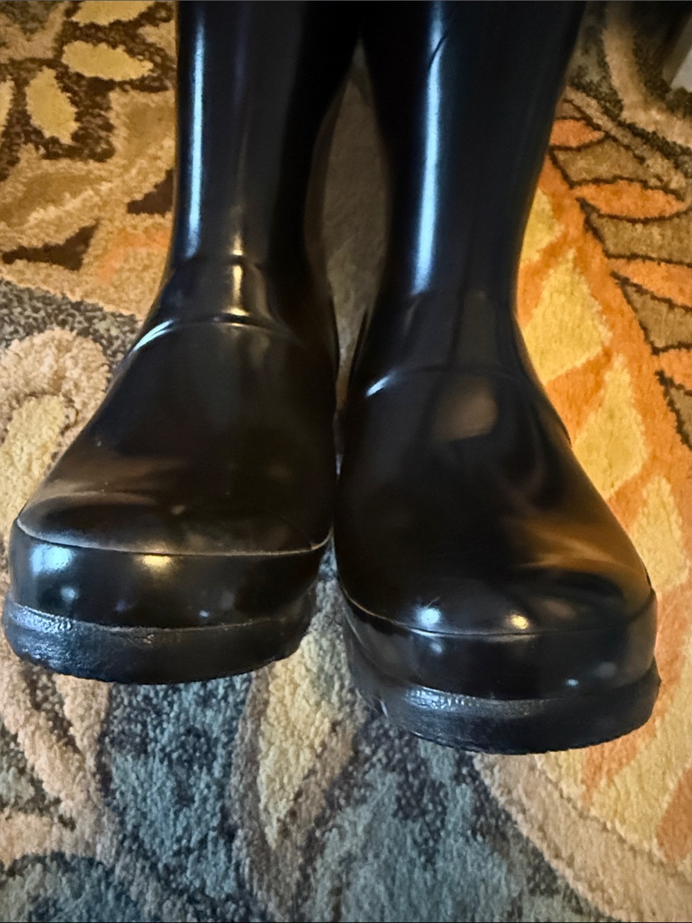 Hunter Tall Gloss Black Rain Boots - Classic Logo - Picture 9 of 12